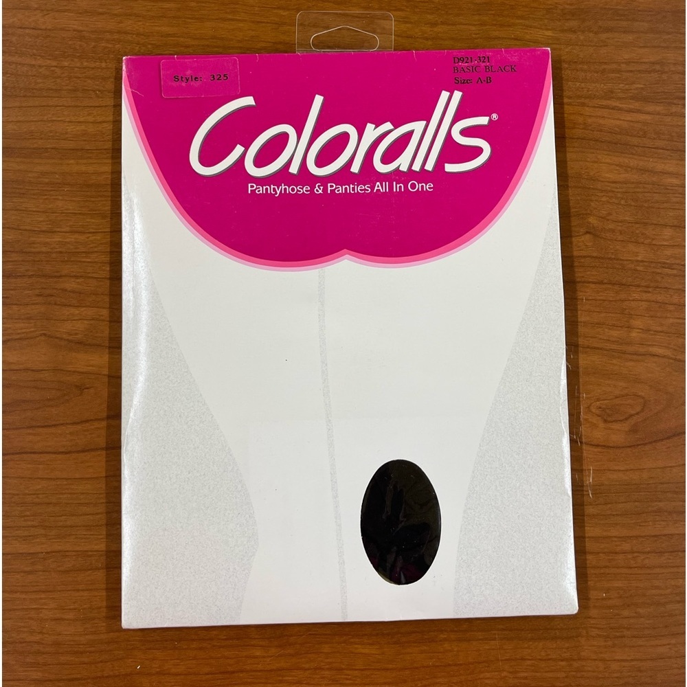 Vintage 1990 Coloralls Basic Black Pantyhose & Panties All In One Size A-B
